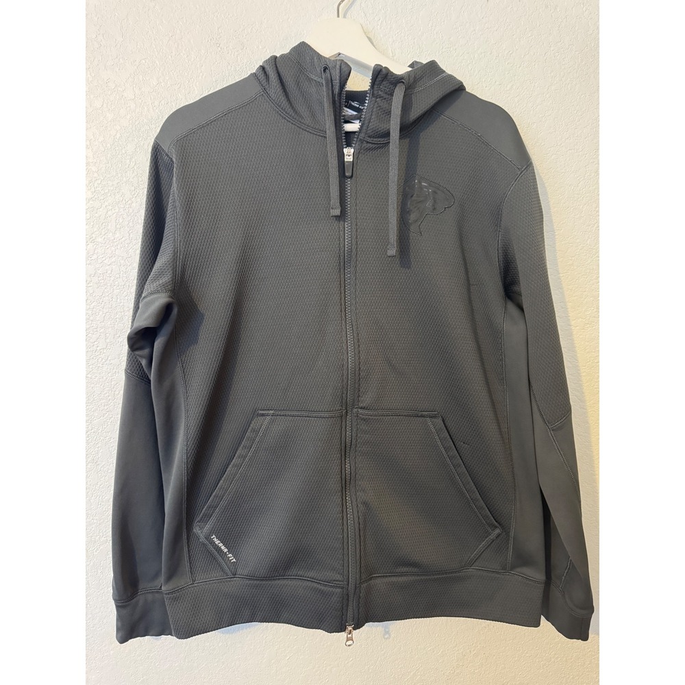 Nike Mens Atlanta Falcons Hoodie Sweatshirt Full Zip Therma Fit Medium‎ Gray